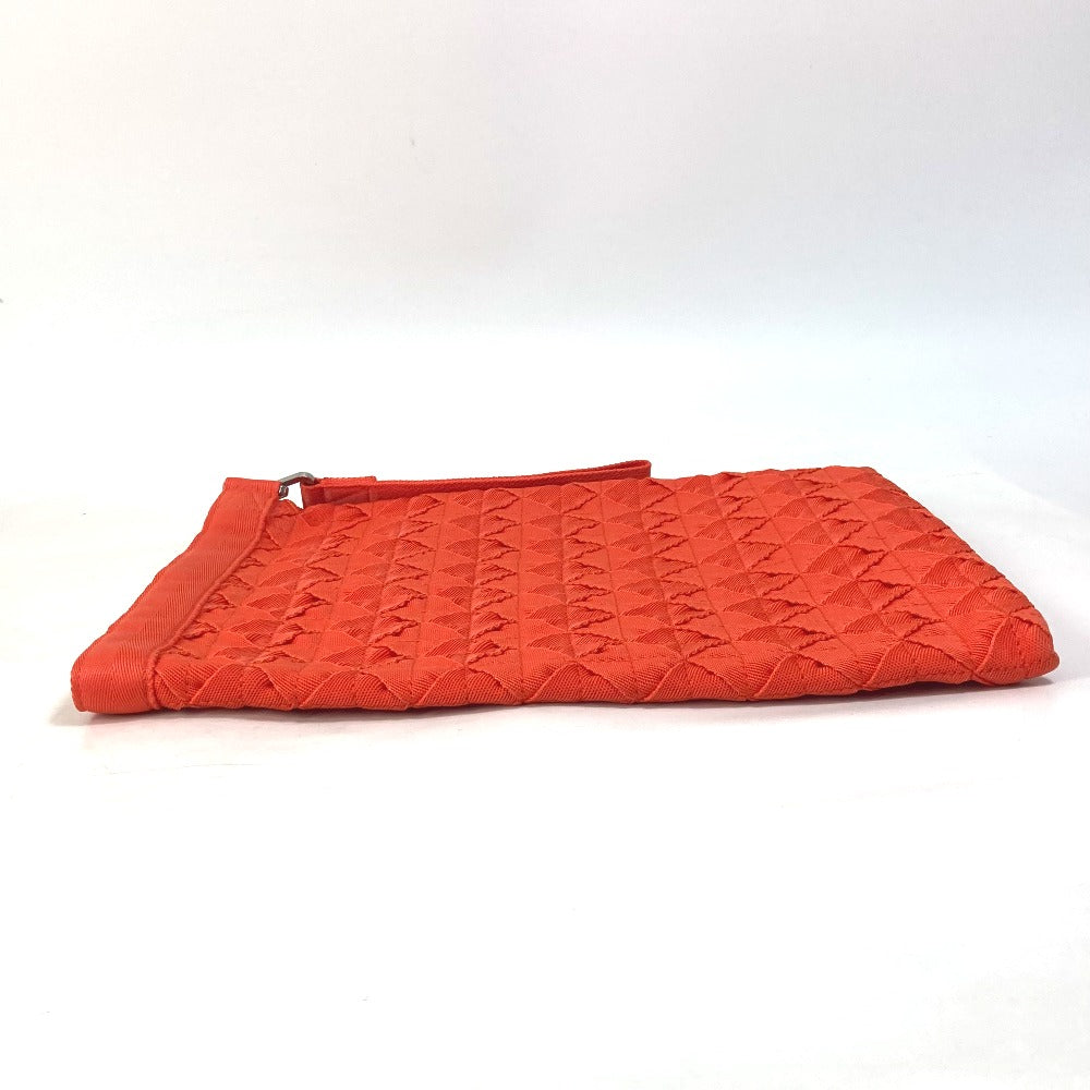 BOTTEGA VENETA 667060 Intrecciato Light Webbing Clutch Bag with Strap, Men's, Orange