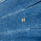 CHANEL P29999 Apparel Sleeveless 07C Coco Mark CC Denim Dress, Cotton, Women's, Blue