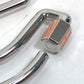 HERMES H logo charm, Ferra à Cheval, horseshoe, horse, horse hoof, Cheval key ring, metal, unisex, silver