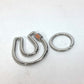HERMES H logo charm, Ferra à Cheval, horseshoe, horse, horse hoof, Cheval key ring, metal, unisex, silver