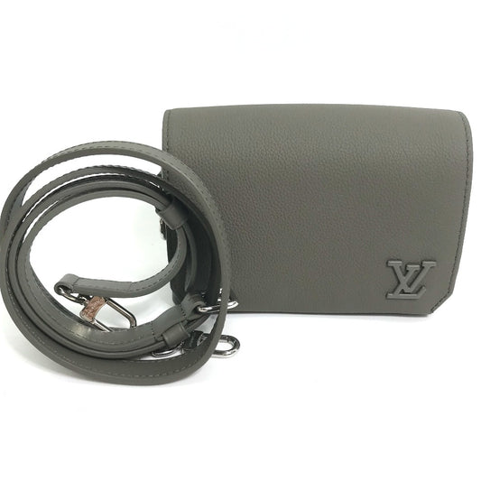 LOUIS VUITTON M82281 アエログラム ファストライン ウェアブル ウォレット ポシェット カバン 斜め掛け ショルダーバッグ レザー メンズ グレー系