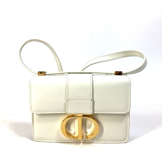 Christian Dior CD金具 モンテーニュ30 ポシェット 斜め掛け ポーチ ショルダーバッグ レザー レディース ホワイト