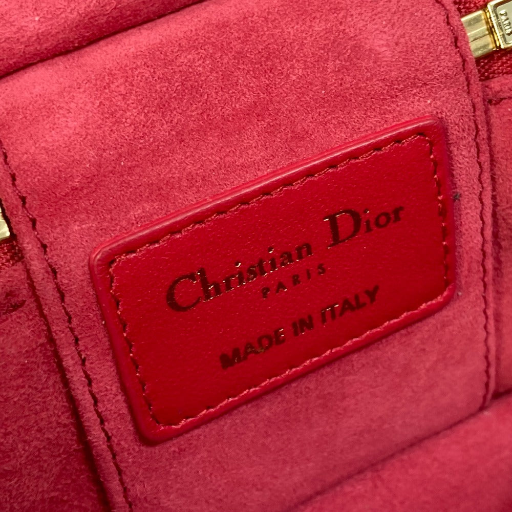 Dior S0918ONMJ Lady Dior Micro Vanity Cannage 2-Way Shoulder Bag/Handbag/Vanity Bag Leather Women's Red