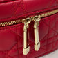 Dior S0918ONMJ Lady Dior Micro Vanity Cannage 2-Way Shoulder Bag/Handbag/Vanity Bag Leather Women's Red