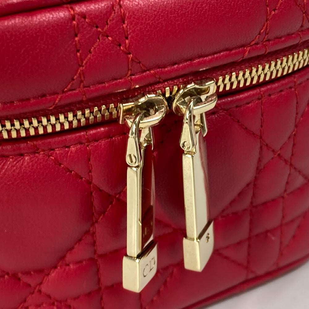 Dior S0918ONMJ Lady Dior Micro Vanity Cannage 2-Way Shoulder Bag/Handbag/Vanity Bag Leather Women's Red