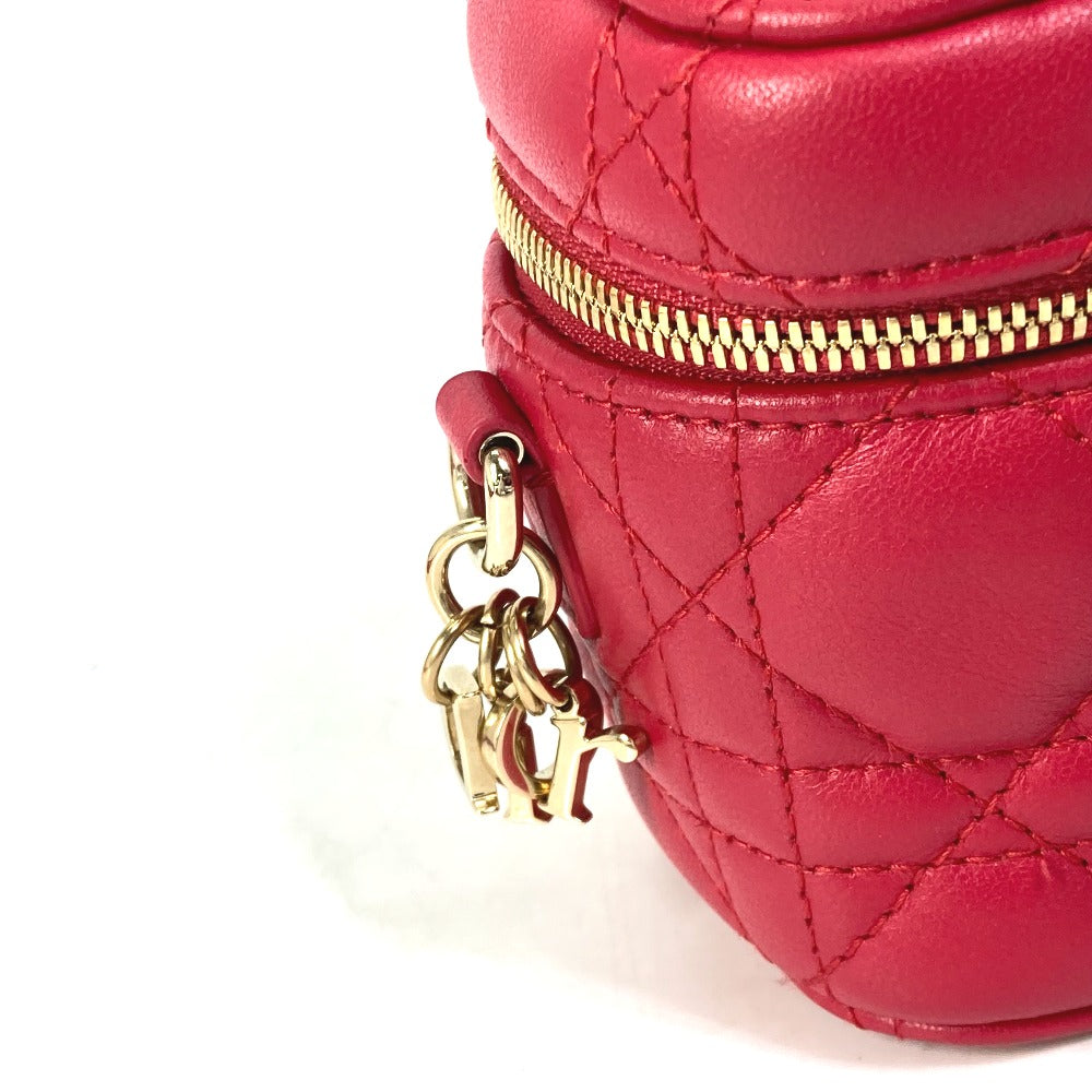 Dior S0918ONMJ Lady Dior Micro Vanity Cannage 2-Way Shoulder Bag/Handbag/Vanity Bag Leather Women's Red