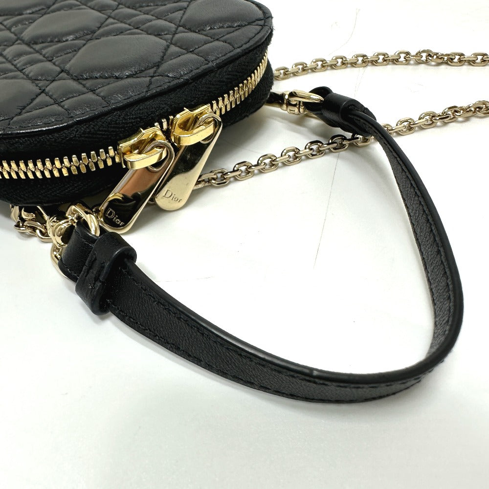 Christian Dior S0842ONMJ カナージュ フォンケース チェーン ショルダーバッグ レザー レディース ブラック