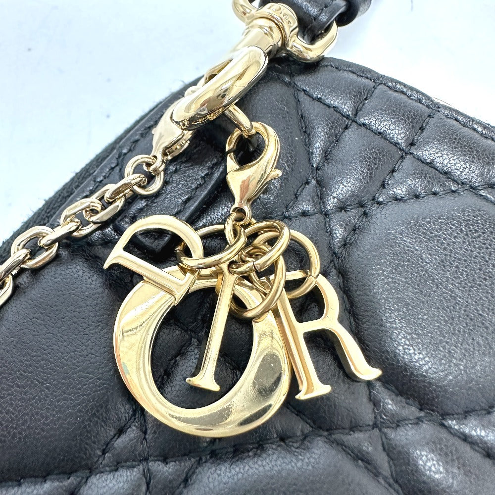 Christian Dior S0842ONMJ カナージュ フォンケース チェーン ショルダーバッグ レザー レディース ブラック