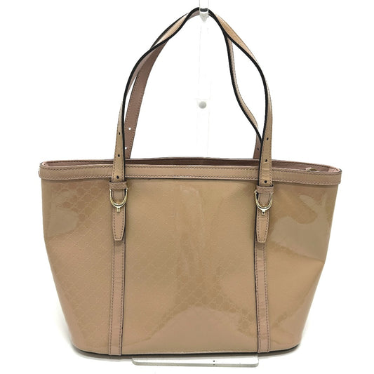 GUCCI 336776 マイクロGG ハンドバッグ トートバッグ エナメル レディース ベージュ