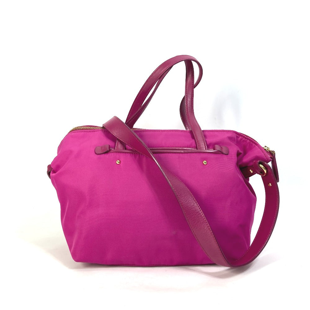 Salvatore Ferragamo Gancini Tote Bag, 2-Way Shoulder Bag/Handbag, Nylon/Leather, Women's, Pink