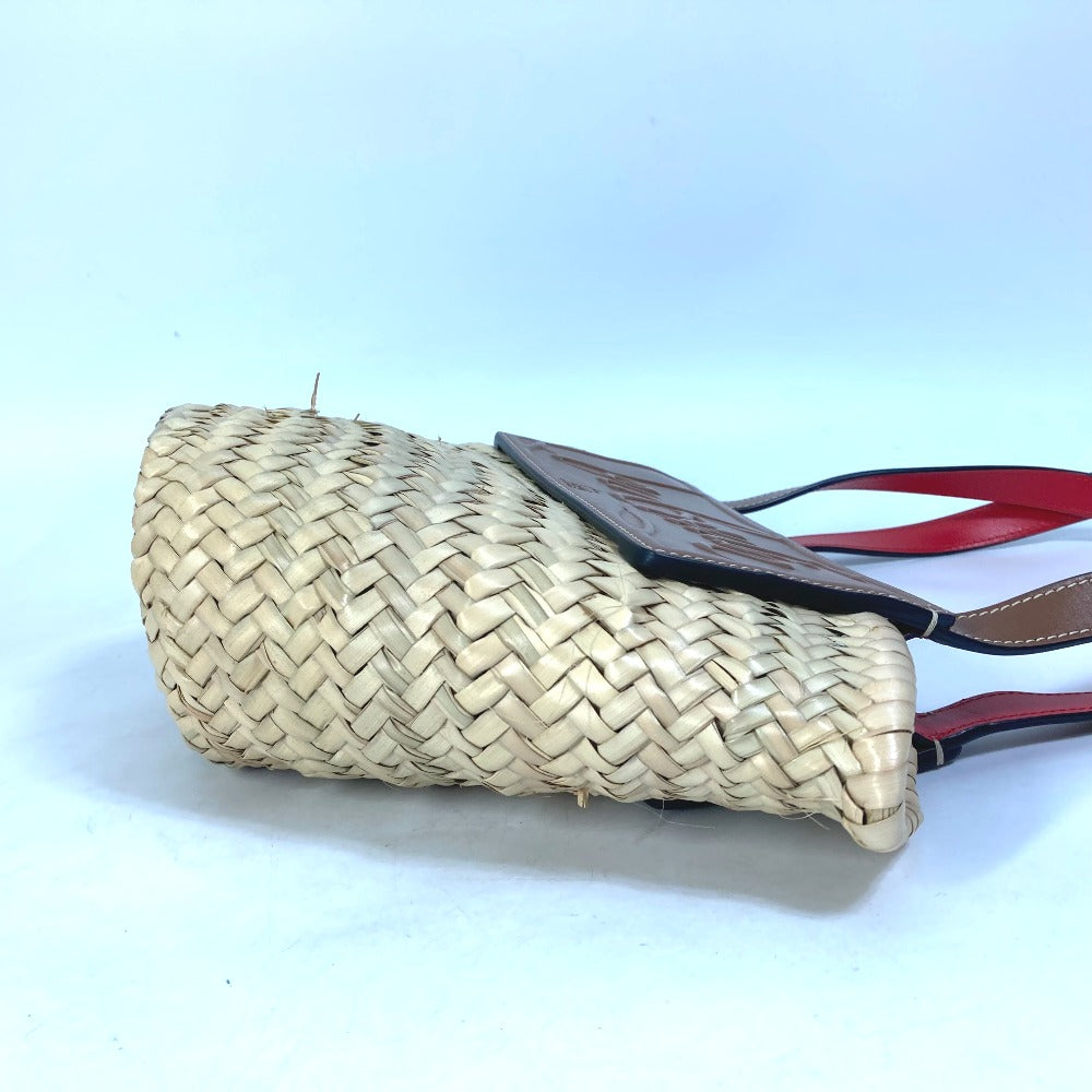 Christian Louboutin 1215226 Basket Bag, Tote Bag, Shoulder Bag, Handbag, Raffia, Women's, Beige