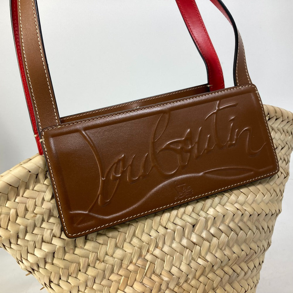Christian Louboutin 1215226 Basket Bag, Tote Bag, Shoulder Bag, Handbag, Raffia, Women's, Beige