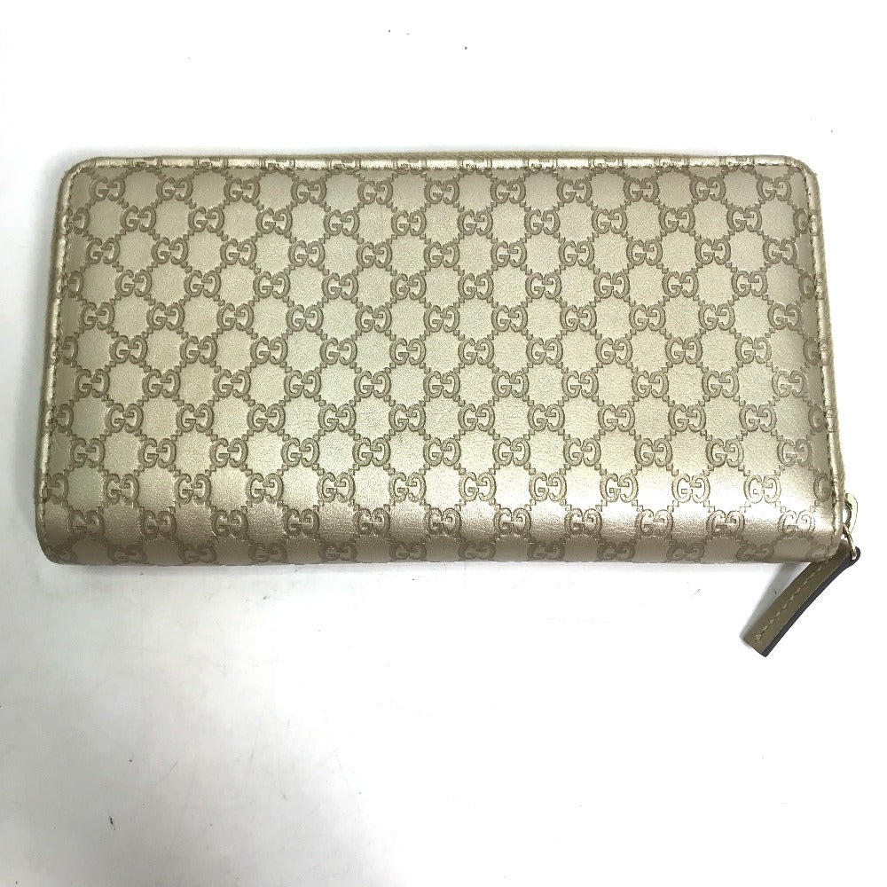 GUCCI 388680 グッチシマ ラウンドファスナー GG ロングウォレット 長財布 シマレザー メンズ ゴールド