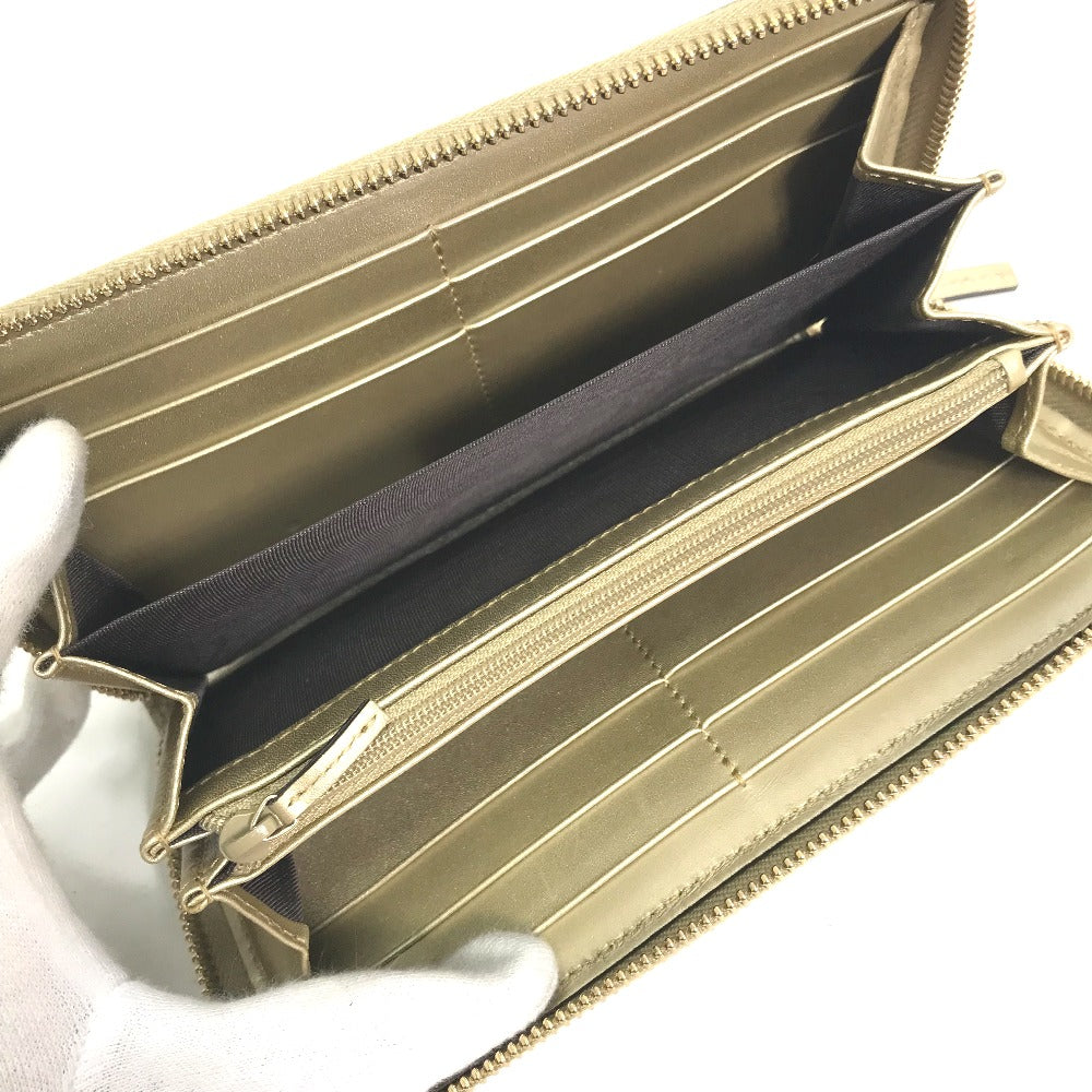GUCCI 388680 グッチシマ ラウンドファスナー GG ロングウォレット 長財布 シマレザー メンズ ゴールド