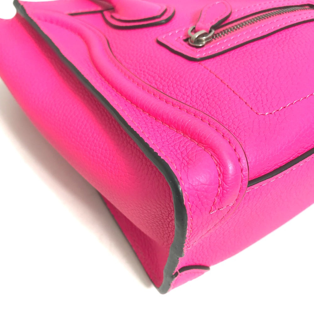 CELINE 189243 トートバッグ カバン 斜め掛け ラゲージナノ ショッパー 2WAY ショルダーバッグ ハンドバッグ レザー レディース ピンク