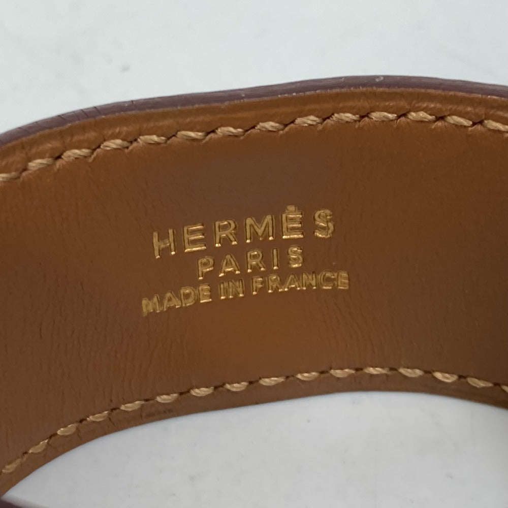 HERMES Bangle Medor Accessory Bracelet Leather Women's Red