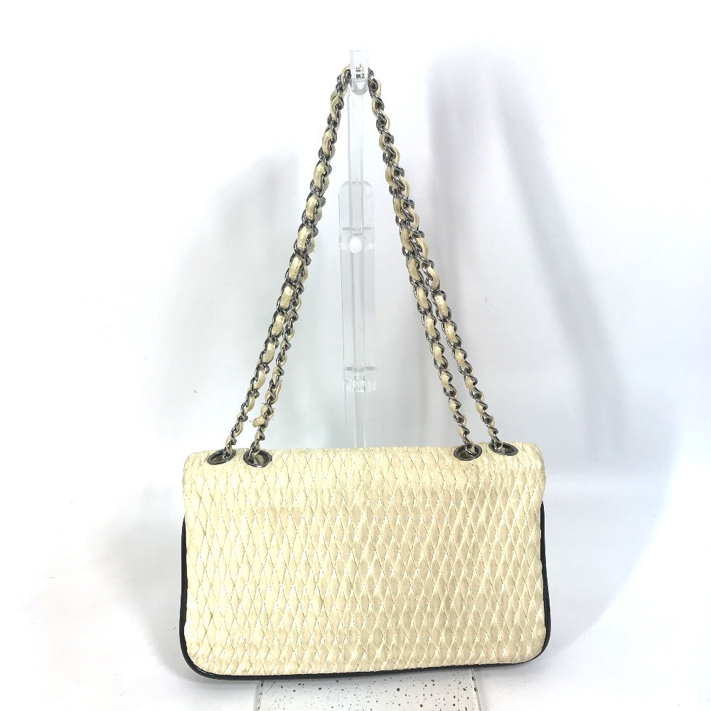 CHANEL CC Coco Mark Chain Bag, Crossbody Double Chain Shoulder Bag, Lambskin, White