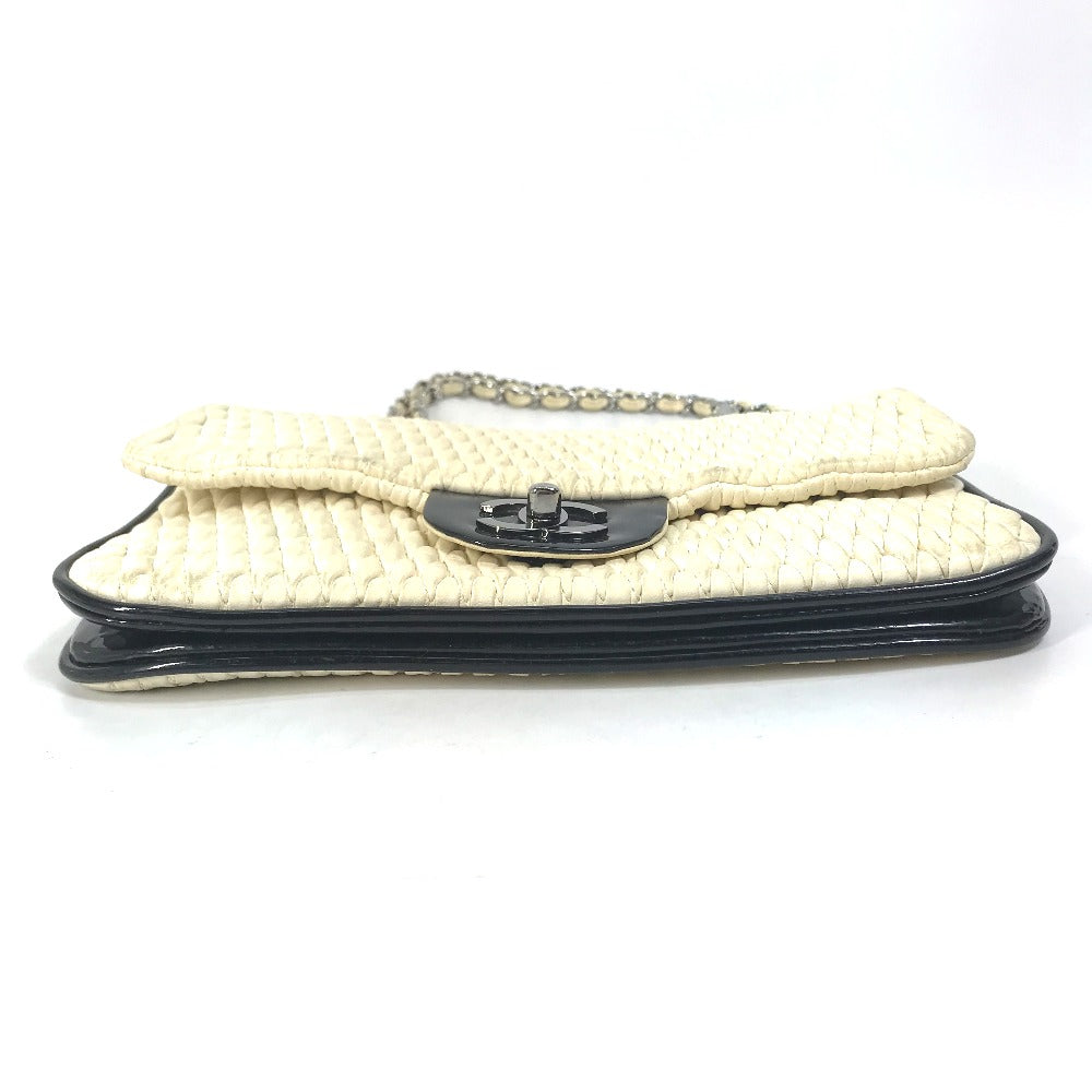 CHANEL CC Coco Mark Chain Bag, Crossbody Double Chain Shoulder Bag, Lambskin, White