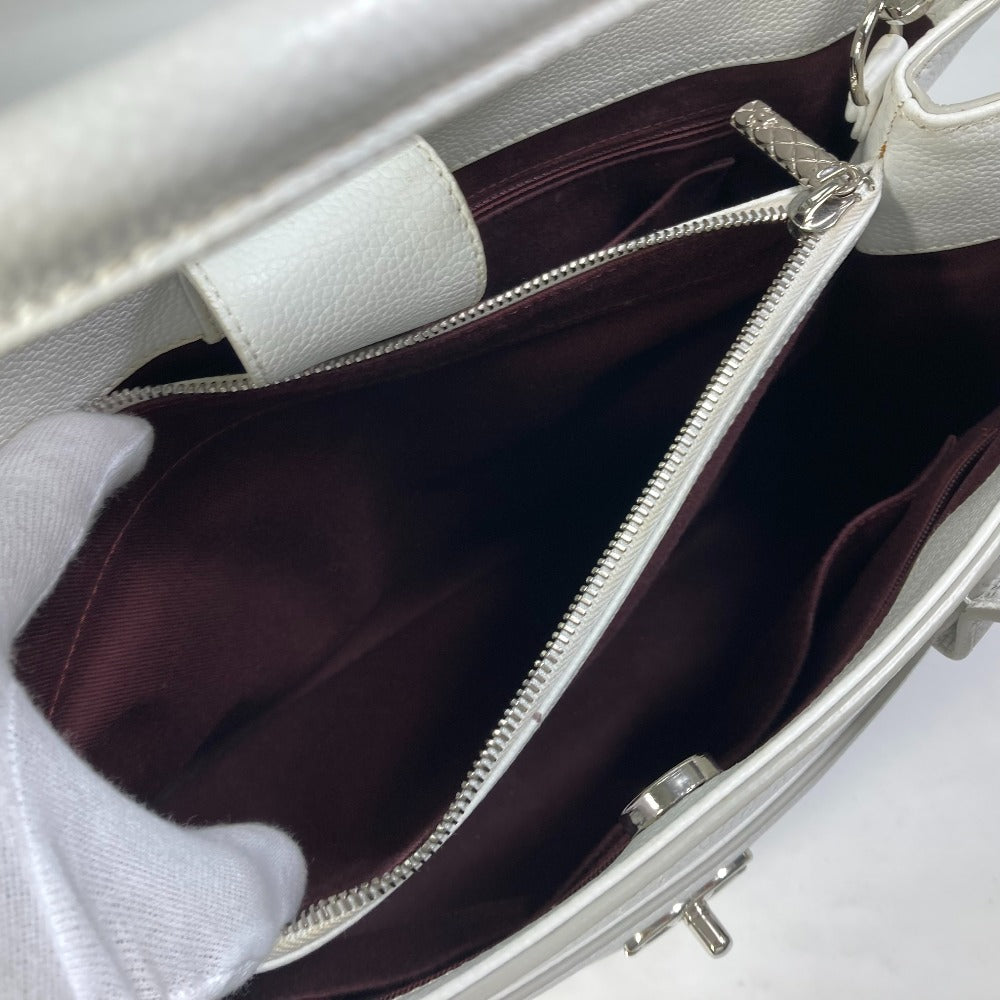 CHANEL A69931 CC Coco Mark Neo Executive Large 2-Way Shoulder Bag/Handbag in Caviar Leather, White