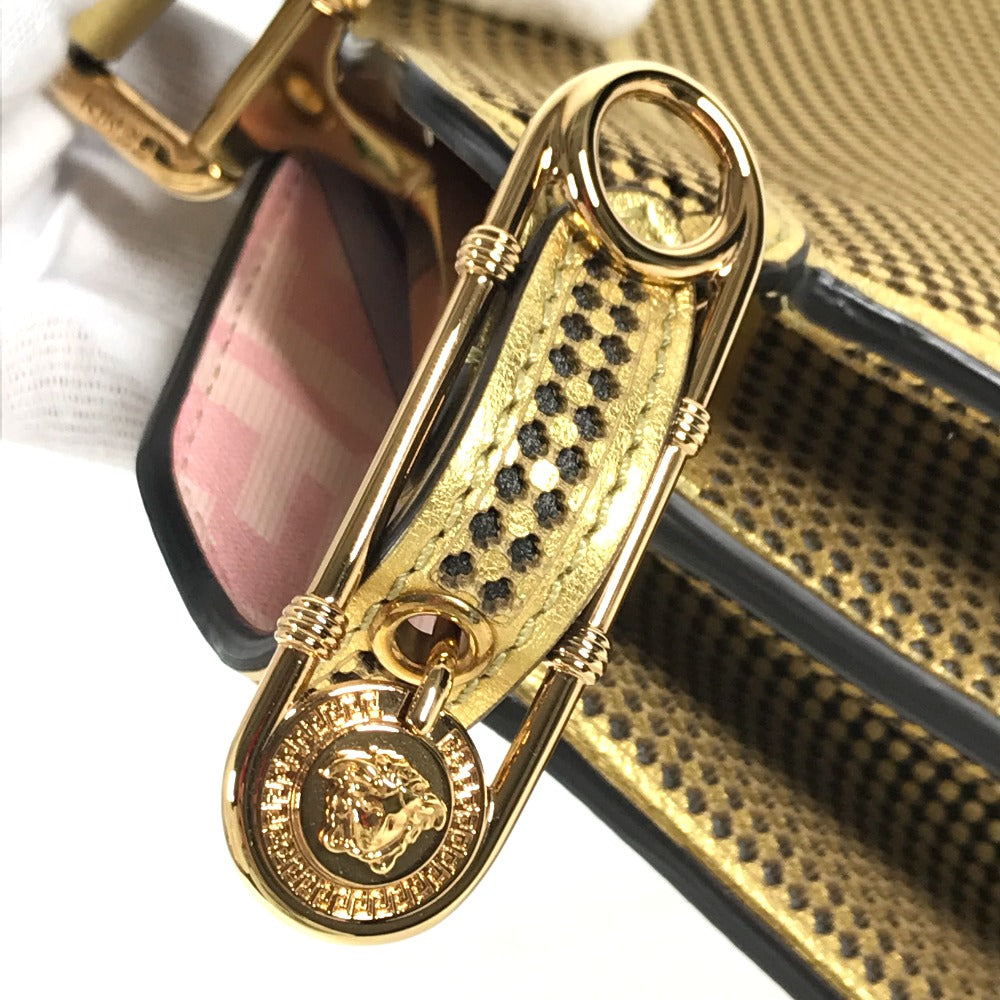 FENDI 8BN321 Versace collaboration FENDACE Peekaboo Medium ISEEU Medium 2-Way Shoulder Bag/Handbag Leather Women's Gold
