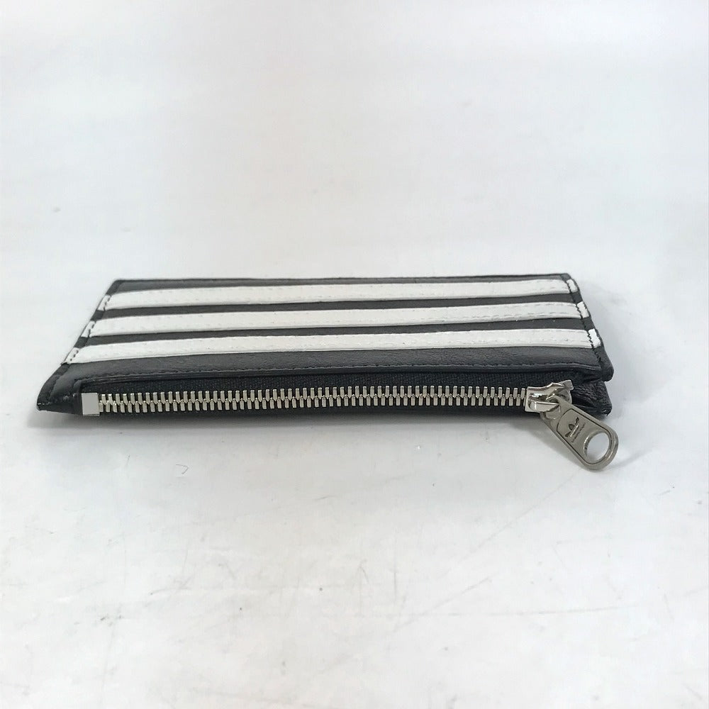 BALENCIAGA 721896 Logo Card Holder Fragment Case Adidas Collaboration Coin Case Leather Men's Black