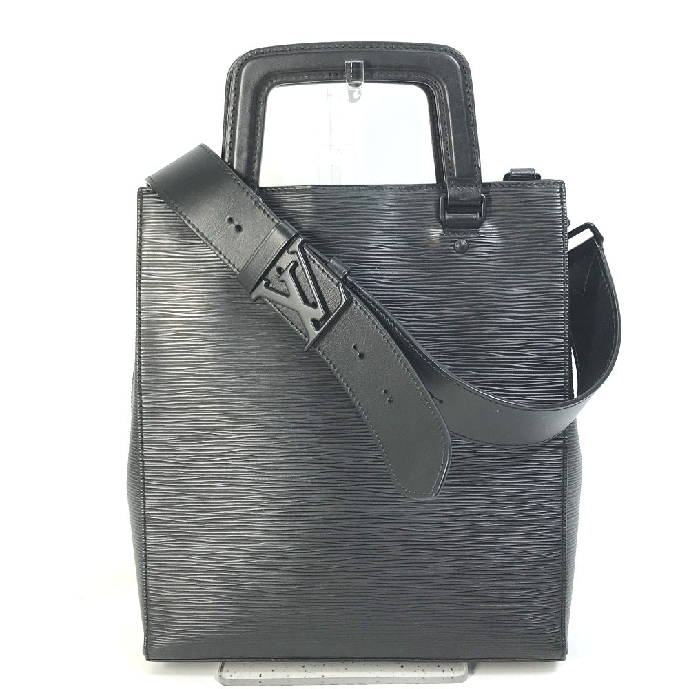 LOUIS VUITTON M58497 Epi Sac Plat Fold 2-Way Shoulder Bag, Tote Bag, Handbag, Epi Leather, Women's, Black