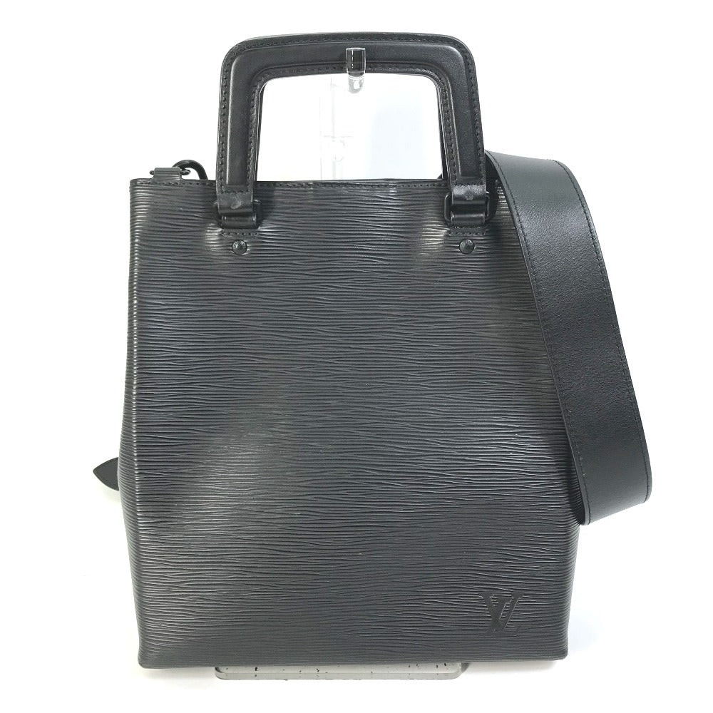 LOUIS VUITTON M58497 Epi Sac Plat Fold 2-Way Shoulder Bag, Tote Bag, Handbag, Epi Leather, Women's, Black