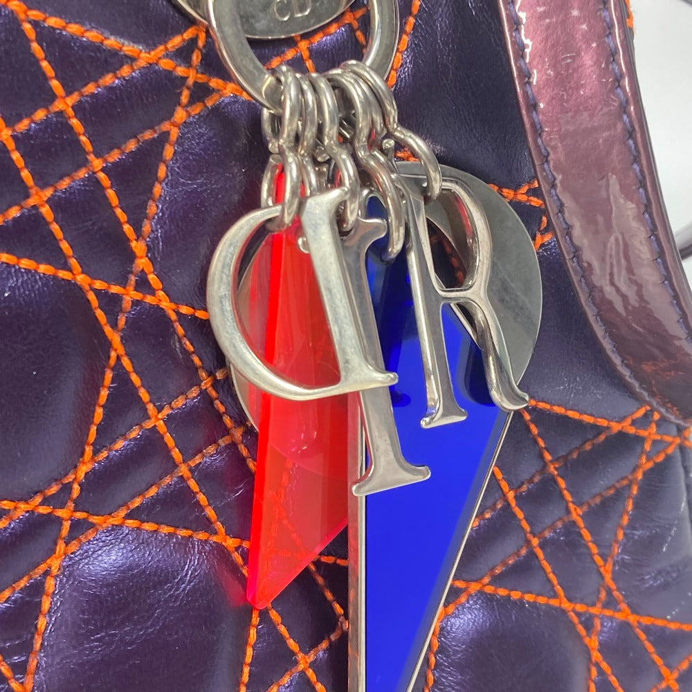 Dior カナージュ レディディオール Ladydior キルティング カバン 斜め掛け ショルダーバッグ ハンドバッグ レザー レディース パープル