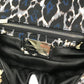 Salvatore Ferragamo E834 Vara Ribbon Leopard Chain Shoulder Bag in Nylon/Leather, Black