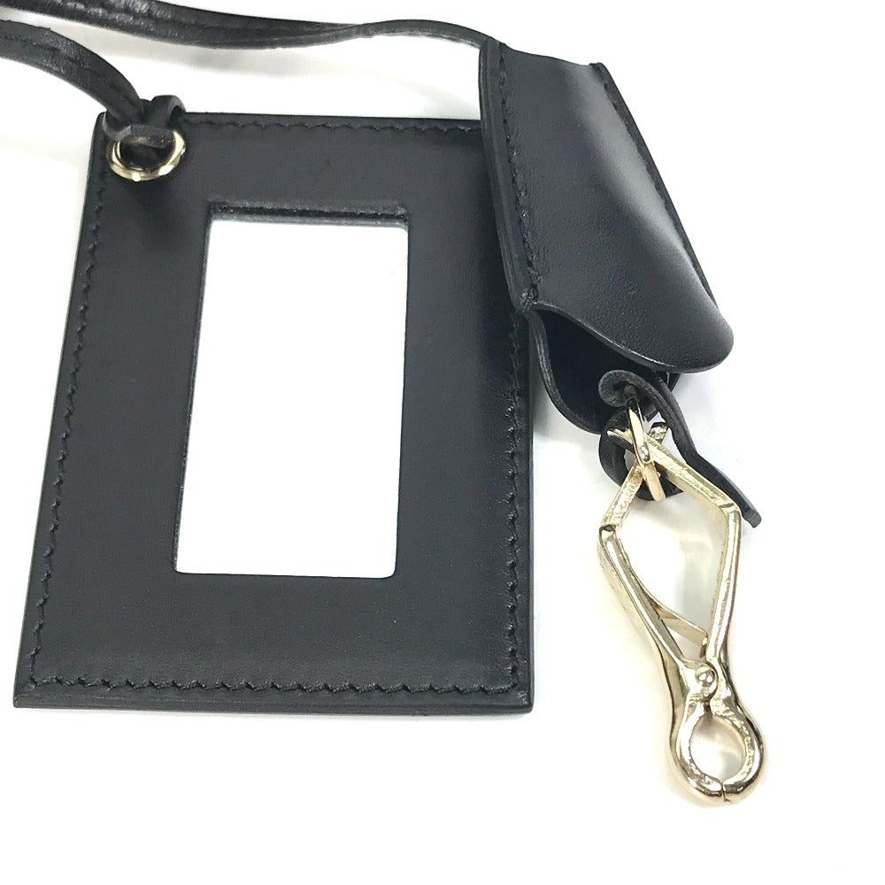 BALENCIAGA 347238 Logo Bag, Second Bag, Clutch Bag, Leather, Women's, Black/White