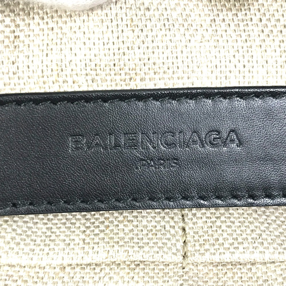 BALENCIAGA 347238 Logo Bag, Second Bag, Clutch Bag, Leather, Women's, Black/White
