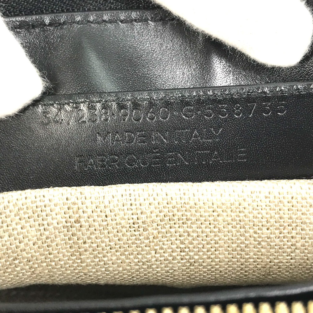 BALENCIAGA 347238 Logo Bag, Second Bag, Clutch Bag, Leather, Women's, Black/White