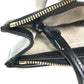 BALENCIAGA 347238 Logo Bag, Second Bag, Clutch Bag, Leather, Women's, Black/White