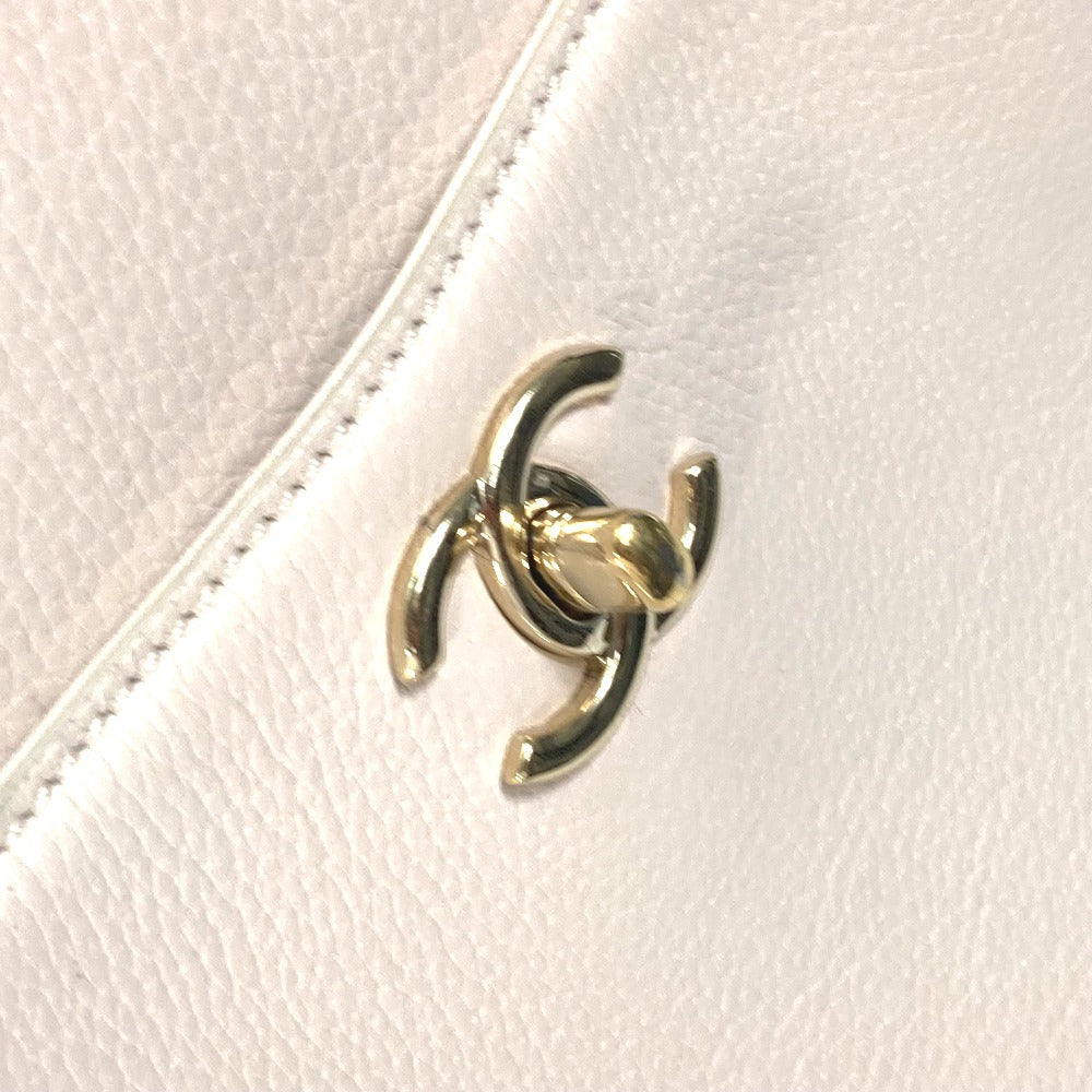 CHANEL CC ココマーク バイカラー ネオエグゼクティブ 2WAY ショルダーバッグ 斜め掛け ハンドバッグ レザー レディース ベージュ