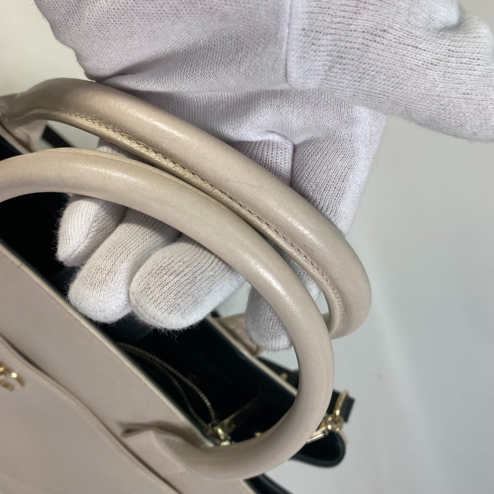 CHANEL CC ココマーク バイカラー ネオエグゼクティブ 2WAY ショルダーバッグ 斜め掛け ハンドバッグ レザー レディース ベージュ