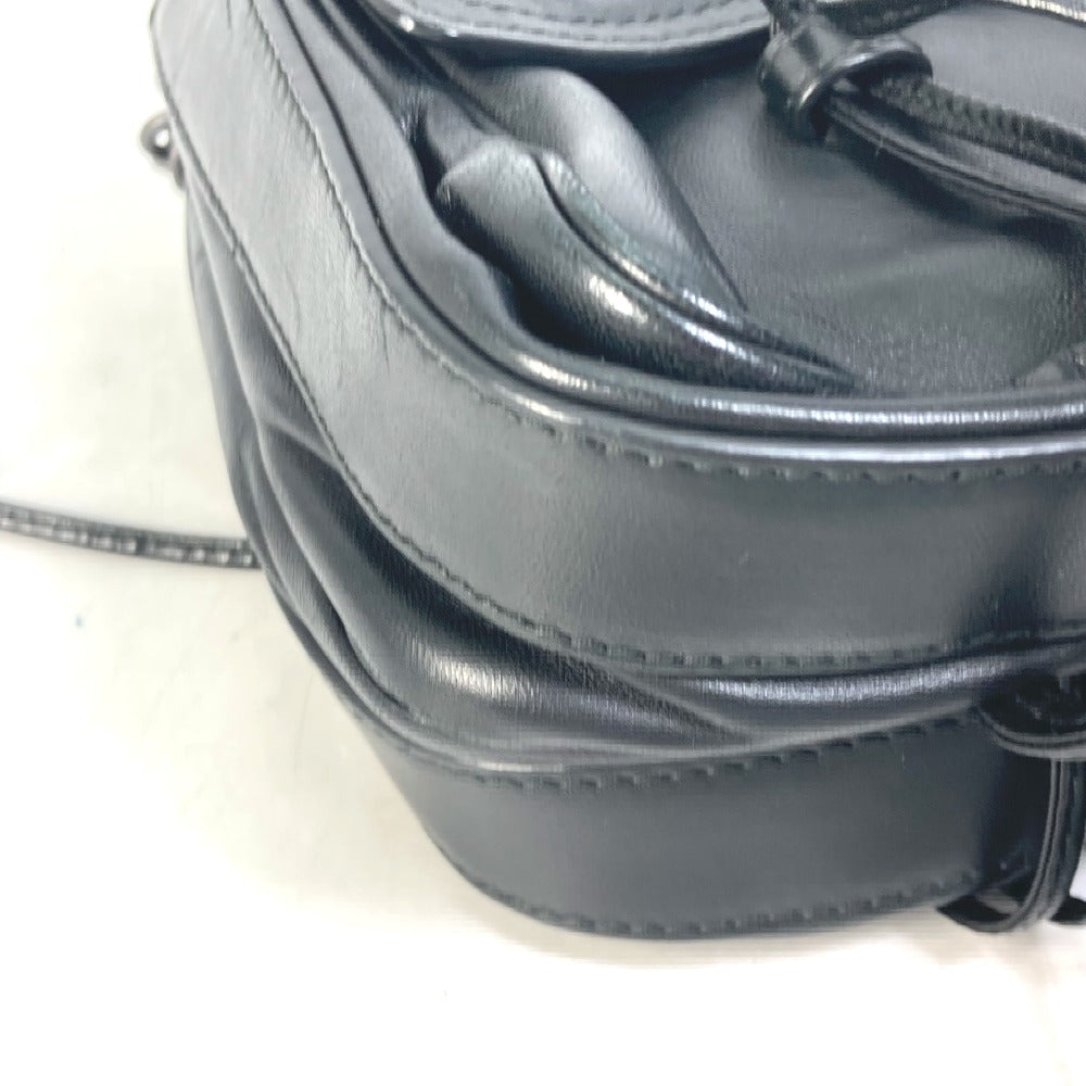 BOTTEGA VENETA Intrecciato Pochette Shoulder Bag, Double Pouch, Leather, Men's, Black