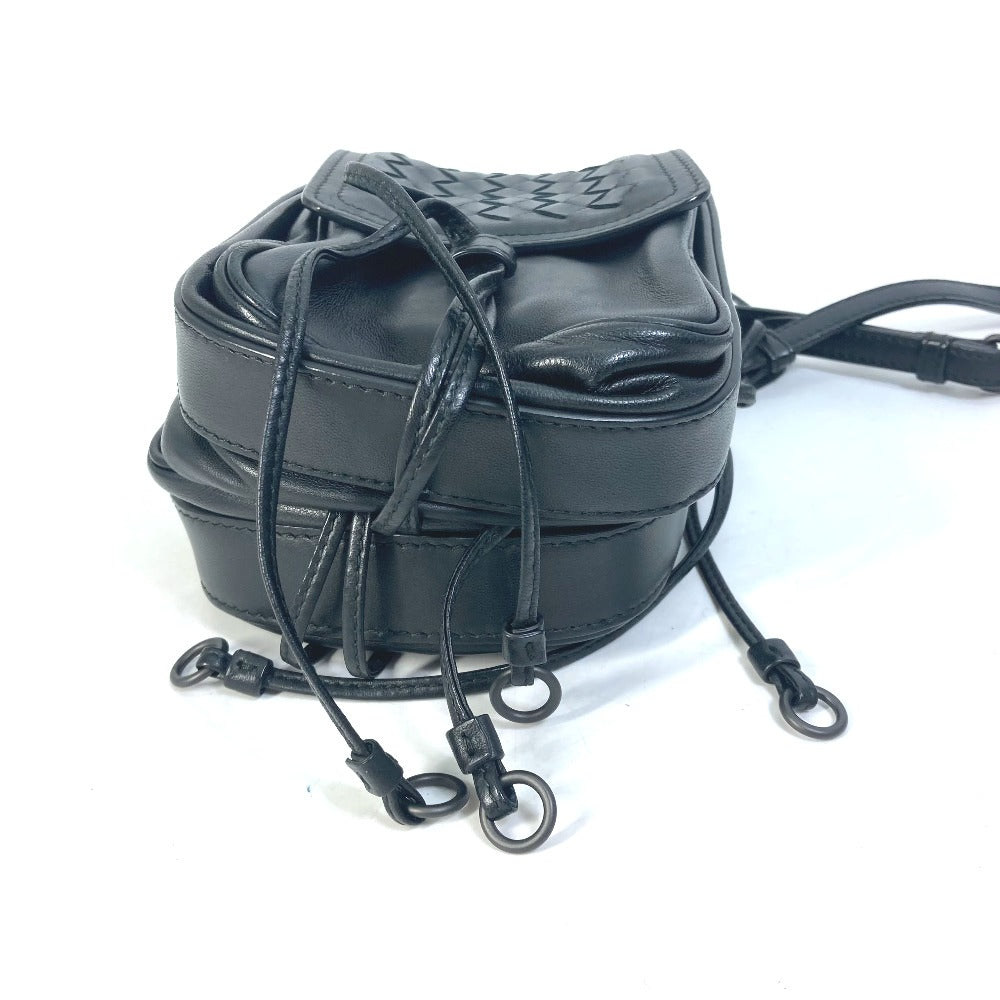BOTTEGA VENETA Intrecciato Pochette Shoulder Bag, Double Pouch, Leather, Men's, Black