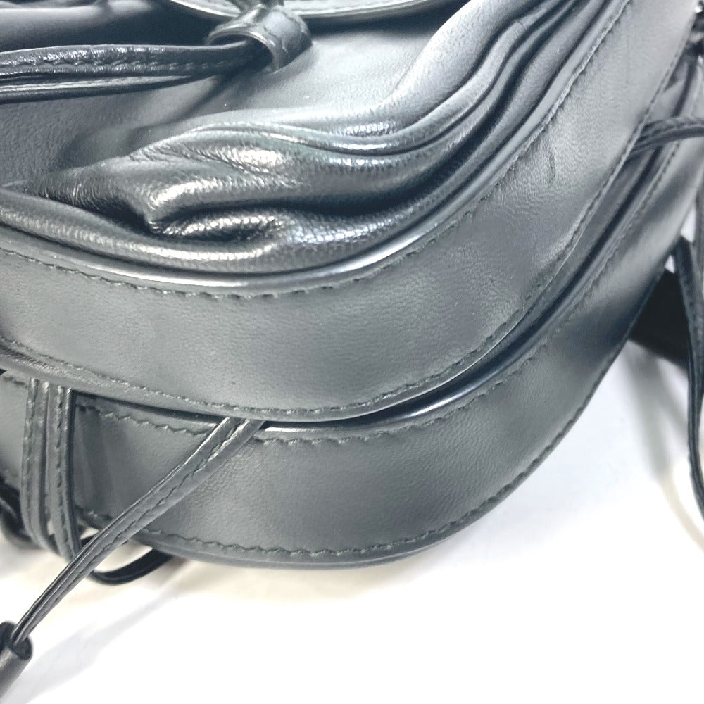 BOTTEGA VENETA Intrecciato Pochette Shoulder Bag, Double Pouch, Leather, Men's, Black