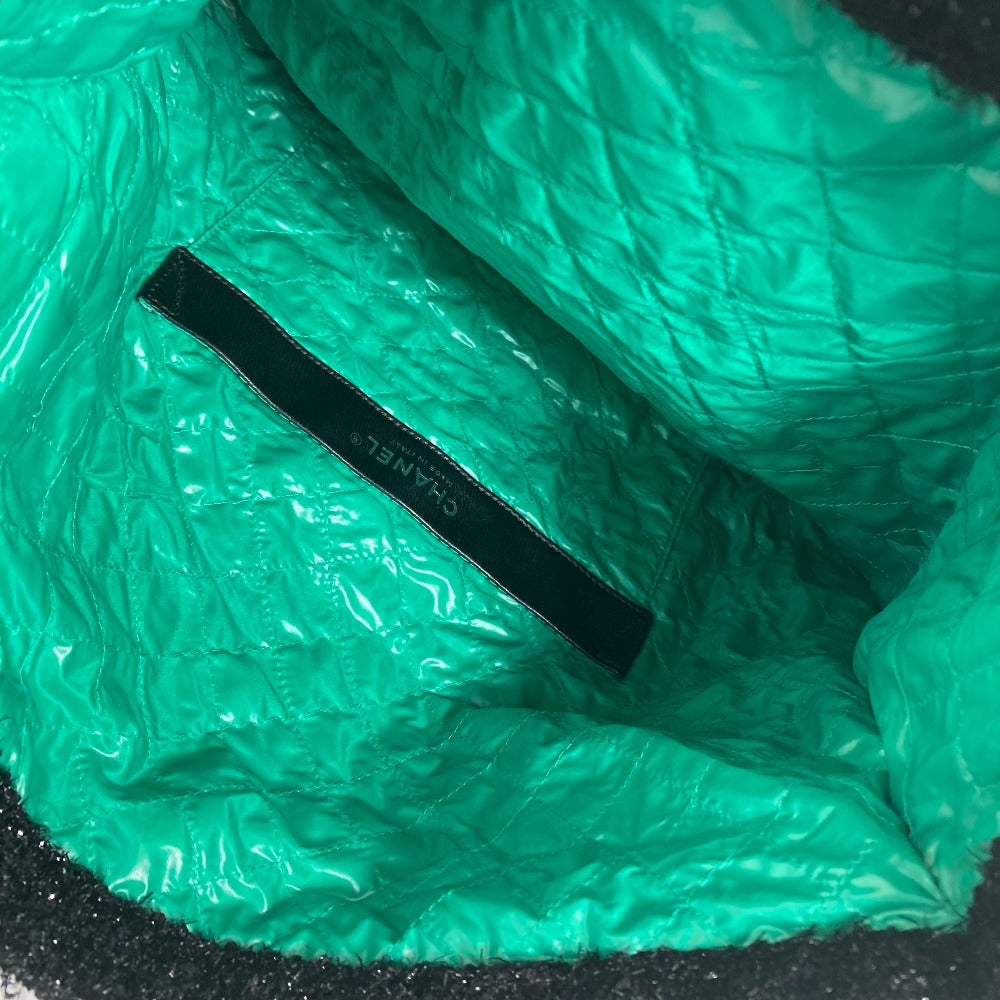 CHANEL A94646 CC ココマーク ラインストーン パール ロボット ラージ チェーン ショッピングバッグ 肩掛け トートバッグ ツイード レディース ブラック