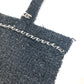 CHANEL A94646 CC ココマーク ラインストーン パール ロボット ラージ チェーン ショッピングバッグ 肩掛け トートバッグ ツイード レディース ブラック