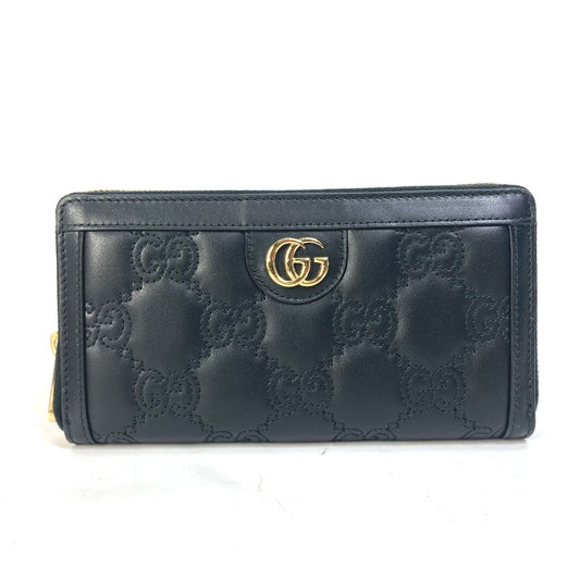 GUCCI 723784 ロングウォレット GGマトラッセ ジップアラウンドウォレット ラウンドファスナー 長財布 レザー メンズ ブラック