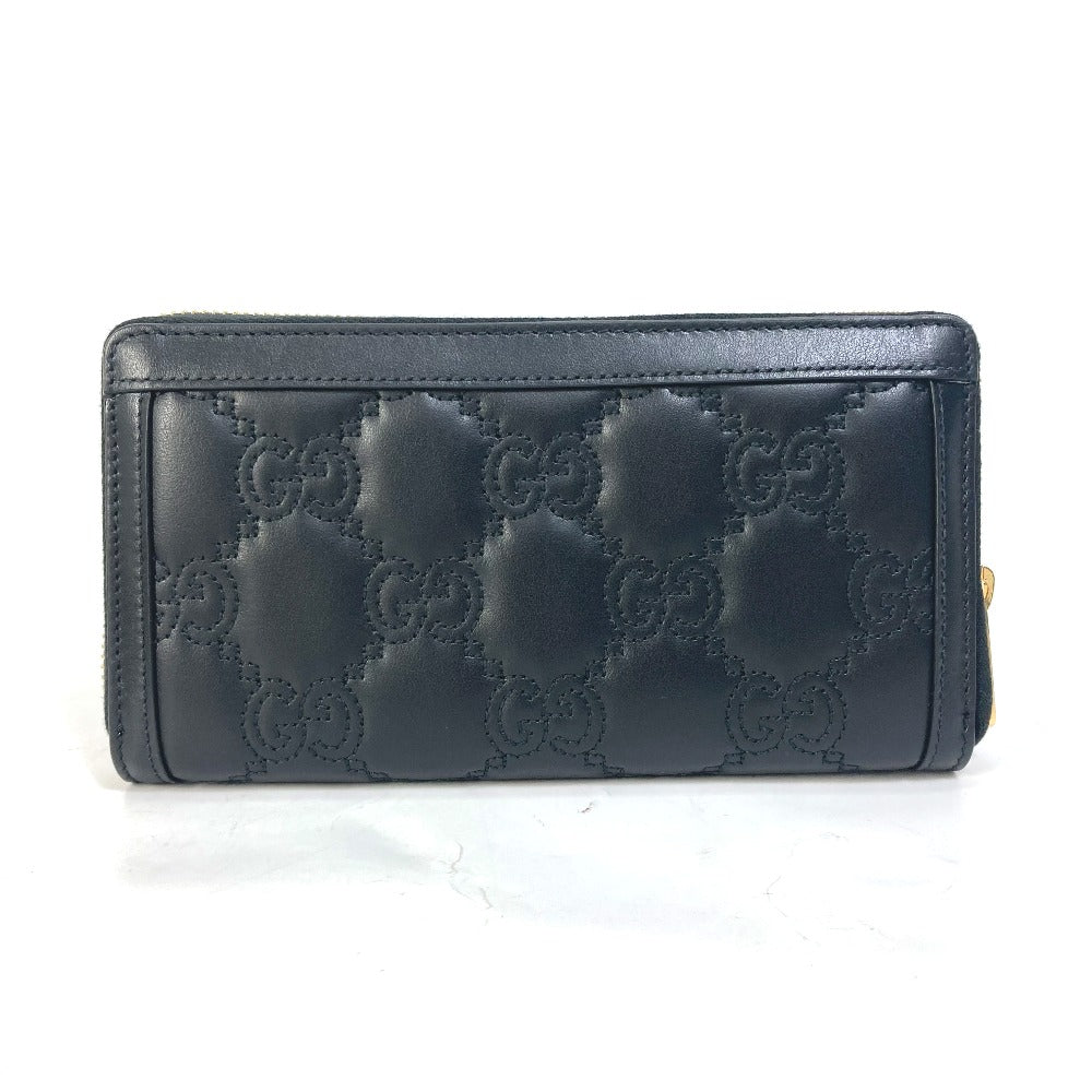 GUCCI 723784 Long Wallet GG Matelasse Zip-Around Wallet Leather Men's Black