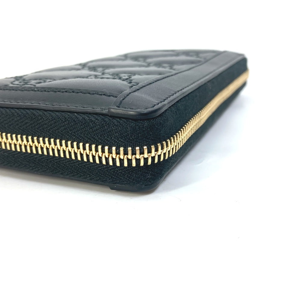 GUCCI 723784 Long Wallet GG Matelasse Zip-Around Wallet Leather Men's Black