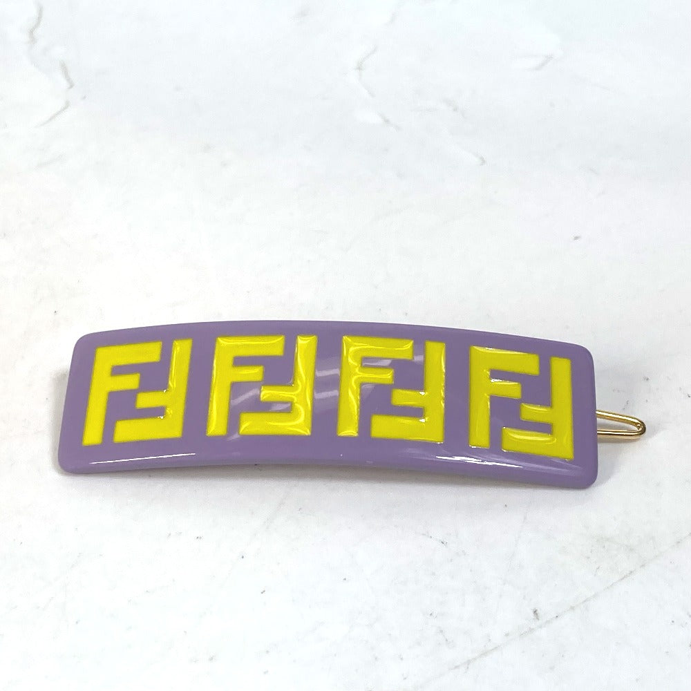 FENDI JFP402 Hairpin FF Hair Clip Logo Hair Accessory Barrette Acetate Kids Purple