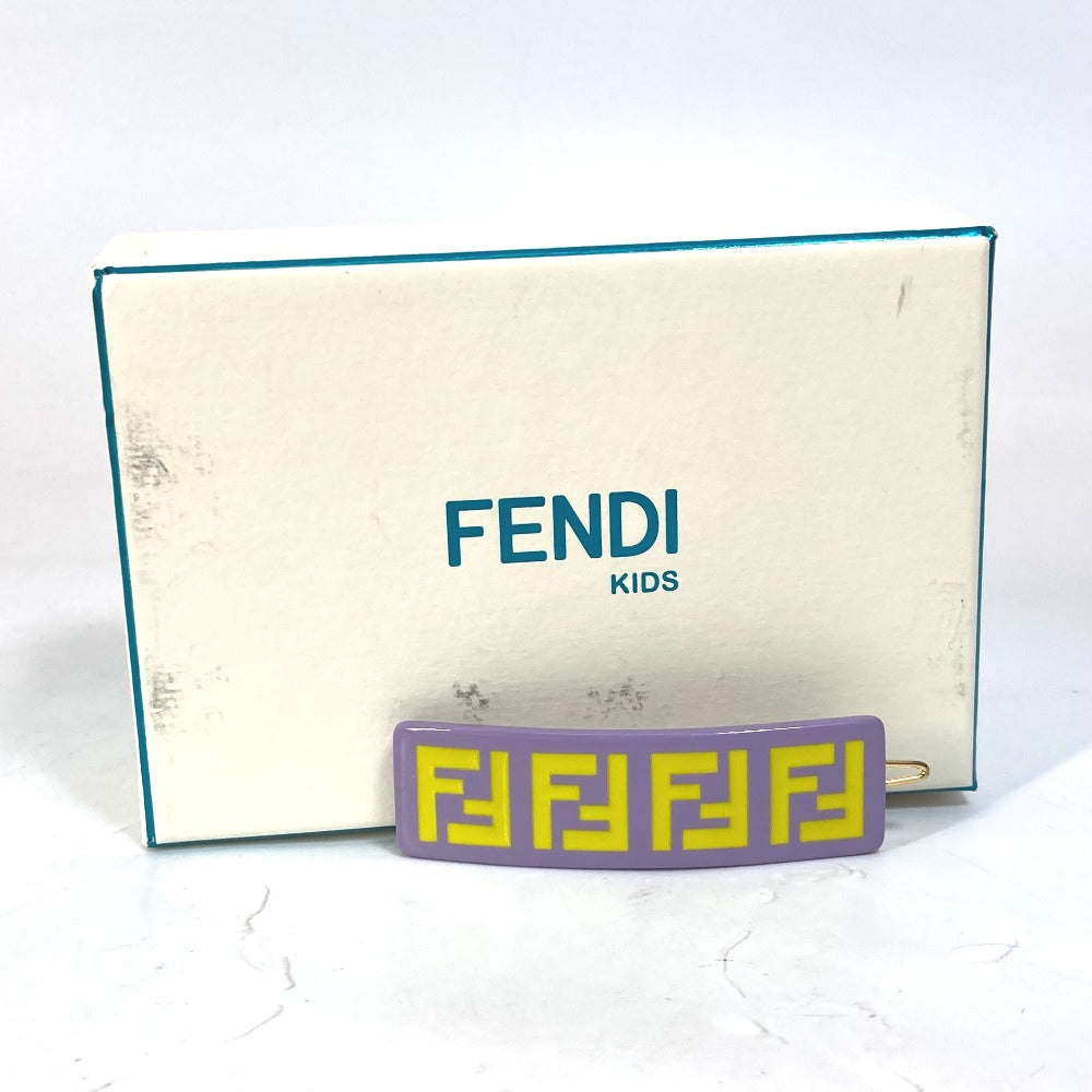 FENDI JFP402 Hairpin FF Hair Clip Logo Hair Accessory Barrette Acetate Kids Purple