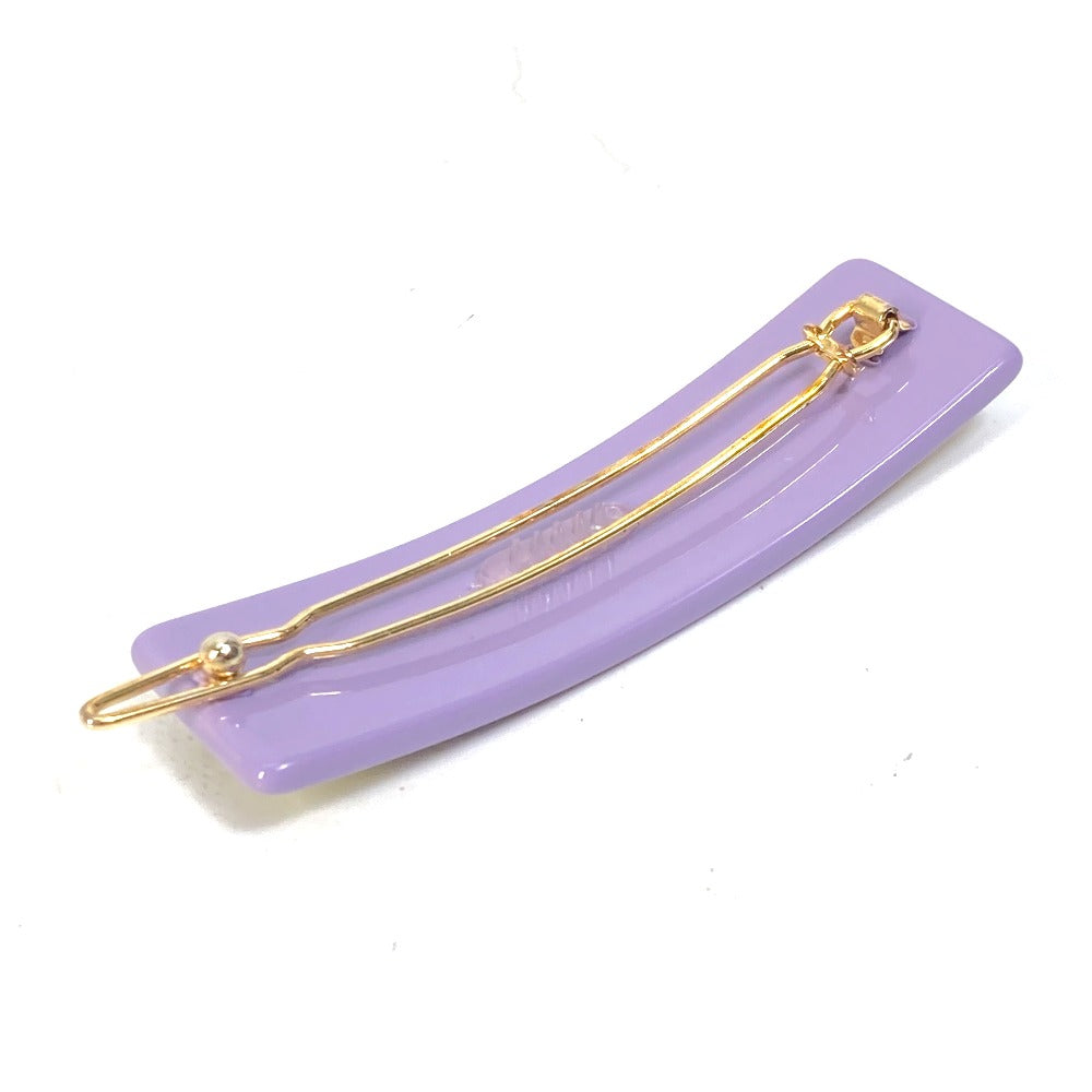 FENDI JFP402 Hairpin FF Hair Clip Logo Hair Accessory Barrette Acetate Kids Purple