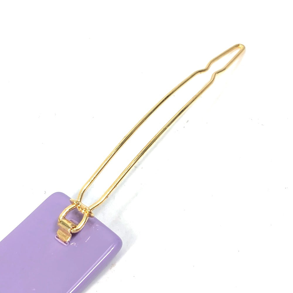 FENDI JFP402 Hairpin FF Hair Clip Logo Hair Accessory Barrette Acetate Kids Purple