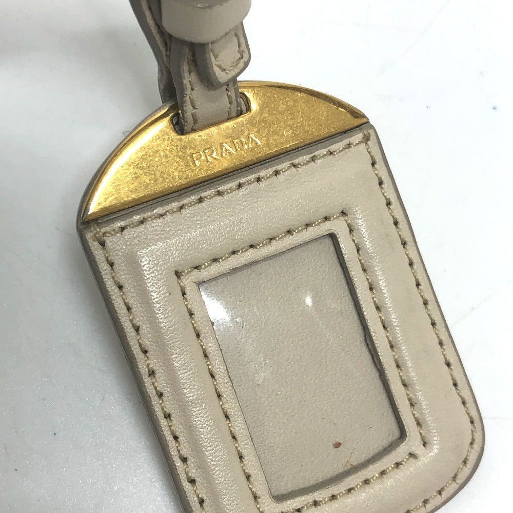 PRADA BT0706 Logo Jacquard Shoulder Bag in Canvas/Leather, Beige