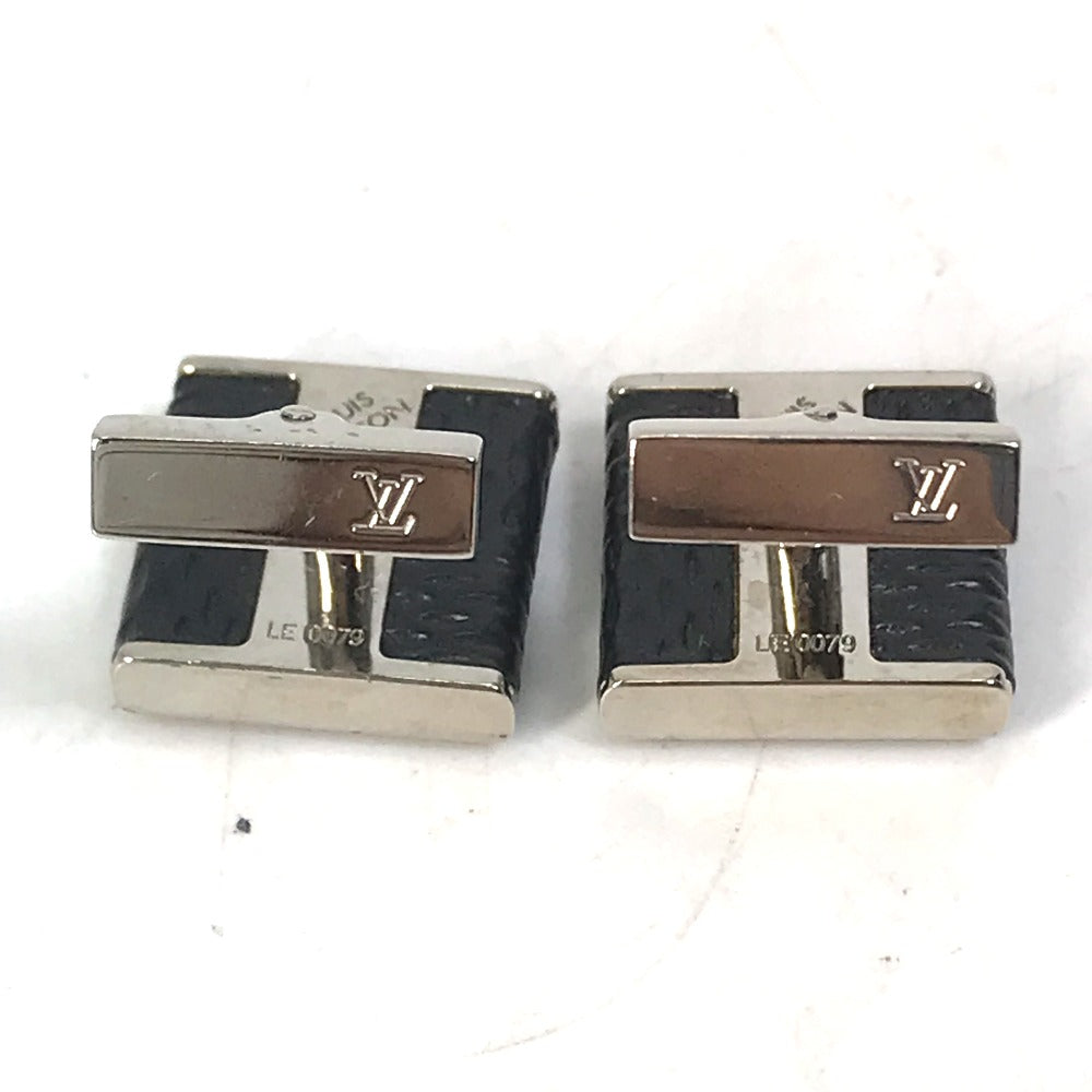 LOUIS VUITTON M65072 Damier Graphite Button de Manchette Soho Cufflinks in Damier Graphite Canvas, Men's, Black