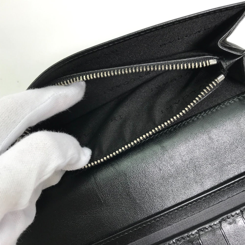 BVLGARI 33385 Wホック ロゴ 長財布 PVC/レザー レディース グレー